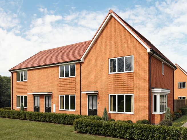 2 bedroom house (right) - artist's impression subject to change. Please note that the above computer generated image is representative of the house type and not necessarily the specified plot as some details may vary.